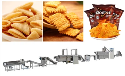 خط تولید غذای پف کرده اسنک سرخ شده